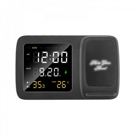 Digital Weather Forecast Station Clock & Wireless Charging